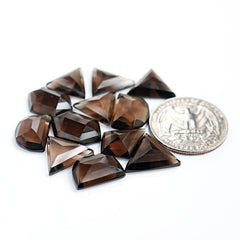 Natural Smoky Quartz Steps Cut Faceted Loose Gemstones for Jewelry Making - 12 Pieces