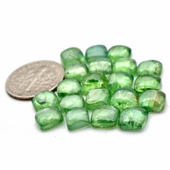 Green Kyanite Smooth Cabochon | Natural Flatback Loose Gemstones for Jewelry Making - 20 Pieces