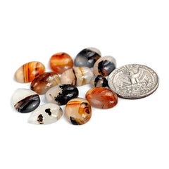 Montana Agate Cabochon | Natural Flatback Loose Gemstones for Jewelry Making - 12 Pieces
