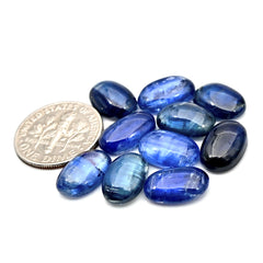 Blue Kyanite Cabochon | Natural Flatback Loose Gemstones for Jewelry Making - 20 Pieces