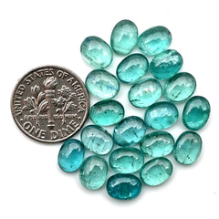 Aqua Green Kyanite Cabochon | Natural Flatback Loose Gemstones for Jewelry Making - 20 pieces
