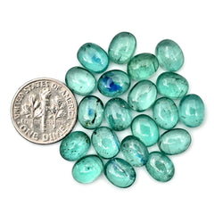 Aqua Green Kyanite Cabochon | Natural Flatback Loose Gemstones for Jewelry Making - 20 pieces