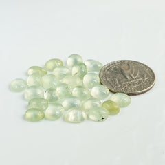Prehnite Cabochons | Natural Flatback Loose Gemstones for Jewelry Making - 25 Pieces