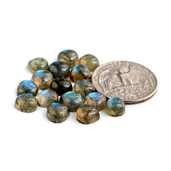 Labradorite Cabochon | Natural Flatback Loose Gemstones for Jewelry Making - 16 Pieces