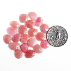 Pink Opal Rose Cut Cabochon | Peruvian Natural Flatback Loose Gemstones for Jewelry Making - 20 pieces