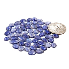 Iolite Rose Cut Cabochon | Natural Flatback Loose Gemstones For Jewelry Making - 55 Pieces