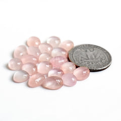 Morganite Smooth Cabochon: Natural Flatback loose Gemstones for Jewelry - 20 Pieces