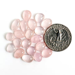 Morganite Smooth Cabochon: Natural Flatback loose Gemstones for Jewelry - 20 Pieces
