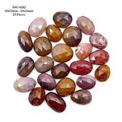 Mookaite Rose Cut Cabochon | Natural Jasper Flatback Loose Gemstones for Jewelry Making - 23 Pieces