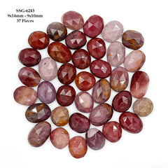 Mookaite Rose Cut Cabochon | Natural Jasper Flatback Loose Gemstones for Jewelry Making - 37 Pieces