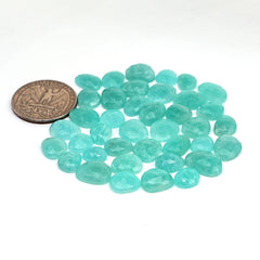 Amazonite Rose Cut Cabochons | Natural Gemstones for Jewelry Making - 39 Pieces