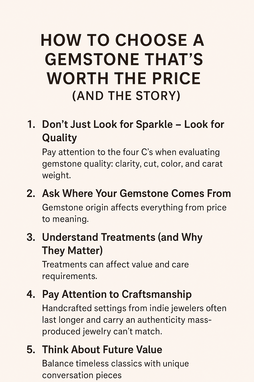 How to Spot a Gemstone Worth Keeping (Even in a Changing Market)