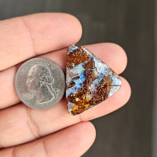 35.8cts Boulder Opal Cabochon 28X28 MM Freeform Shape AAA Grade Gemstone single Piece