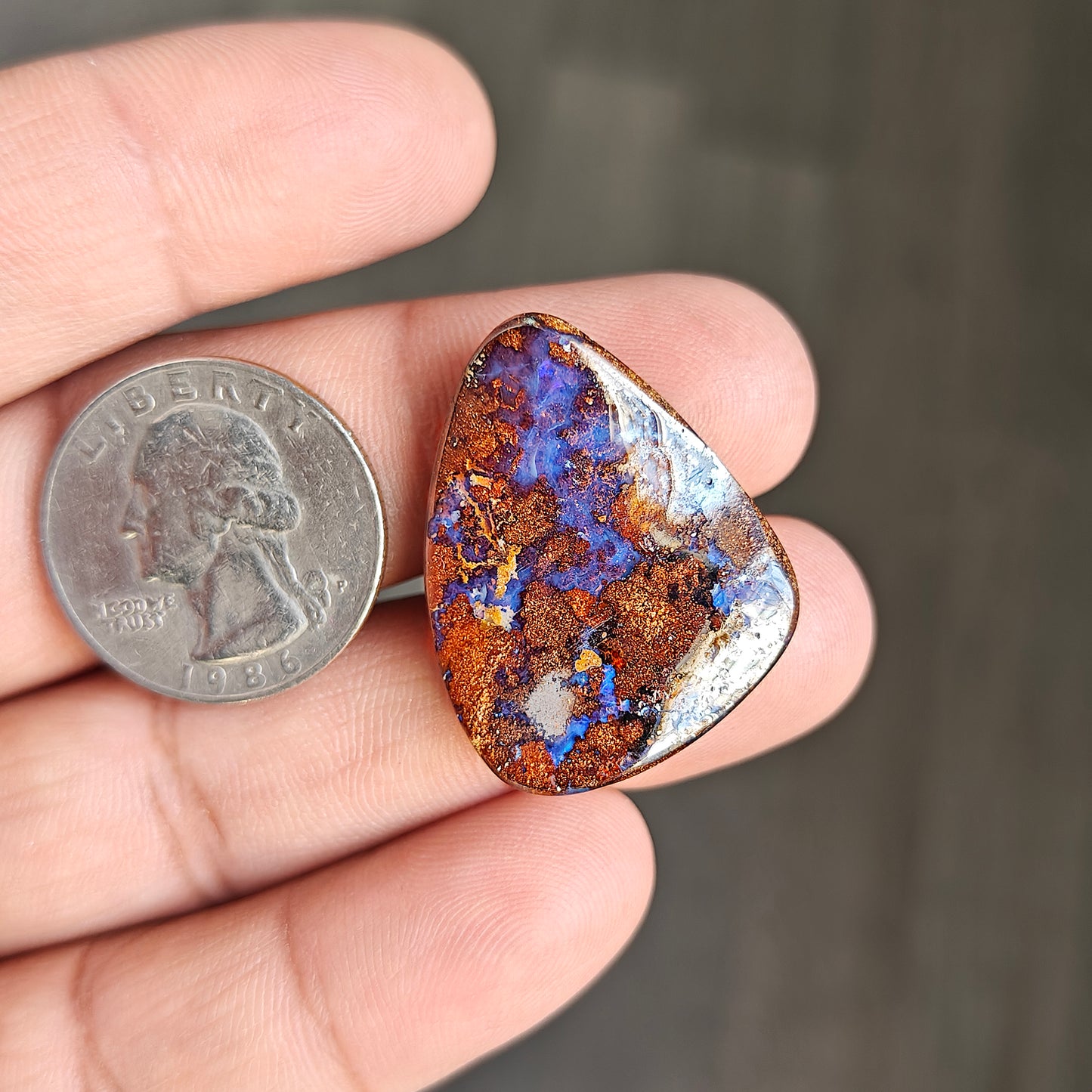 40.9cts Boulder Opal Cabochon 31X25 MM Freeform Shape AAA Grade Gemstone single Piece