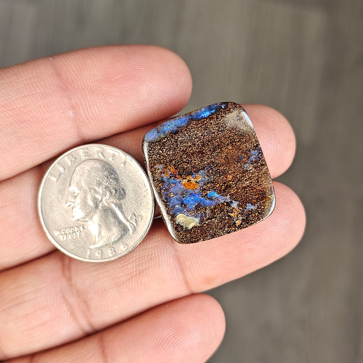 30.6cts Boulder Opal Cabochon 25X23 MM Freeform Shape AAA Grade Gemstone single Piece