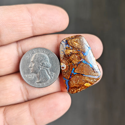 34cts Boulder Opal Cabochon 32X23 MM Freeform Shape AAA Grade Gemstone single Piece