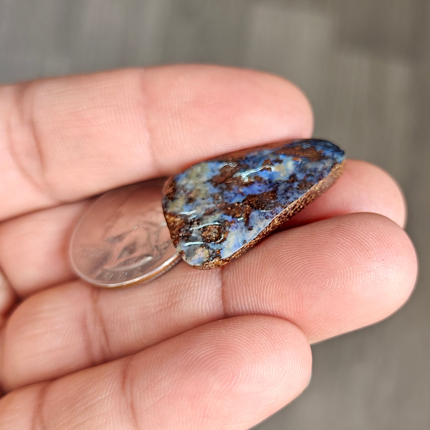 25.4cts Boulder Opal Cabochon 31X20 MM Freeform Shape AAA Grade Gemstone single Piece