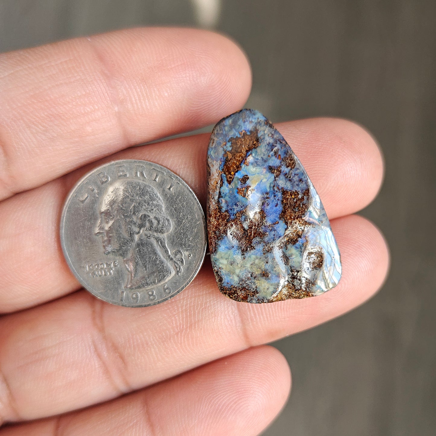 25.4cts Boulder Opal Cabochon 31X20 MM Freeform Shape AAA Grade Gemstone single Piece