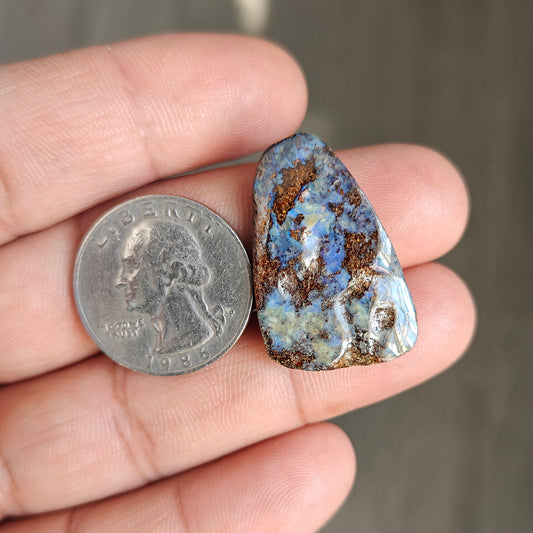 25.4cts Boulder Opal Cabochon 31X20 MM Freeform Shape AAA Grade Gemstone single Piece