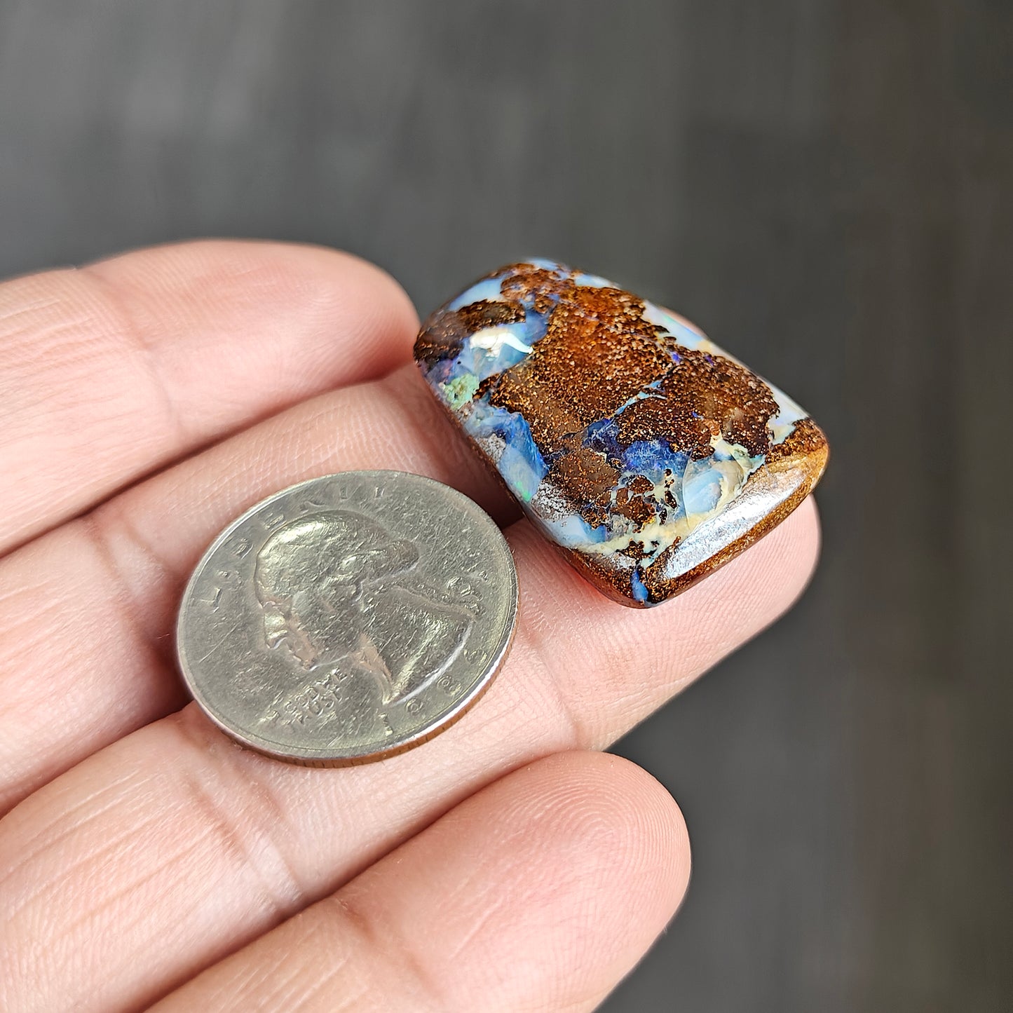 37.7cts Boulder Opal Cabochon 33X22 MM Freeform Shape AAA Grade Gemstone single Piece