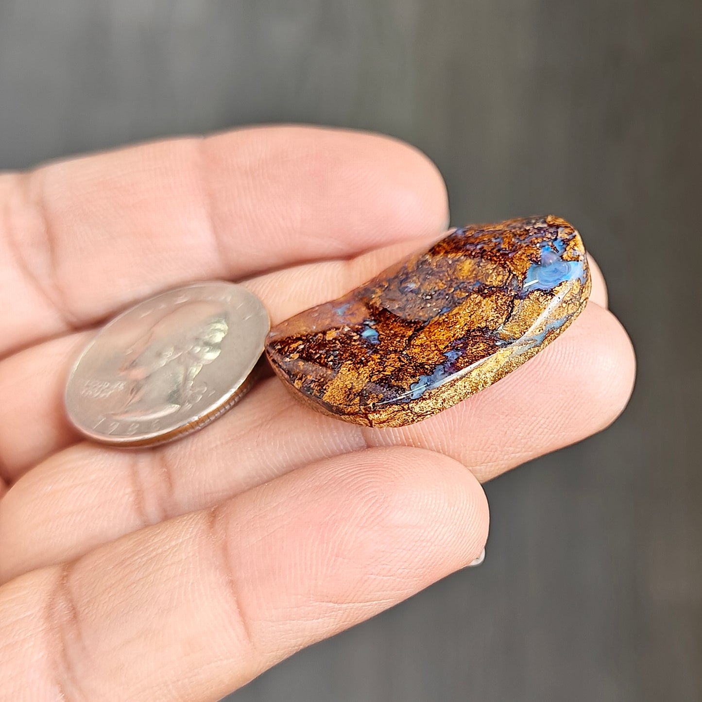 39.6cts Boulder Opal Cabochon 27X33 MM Freeform Shape AAA Grade Gemstone single Piece