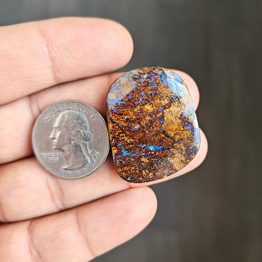 39.6cts Boulder Opal Cabochon 27X33 MM Freeform Shape AAA Grade Gemstone single Piece