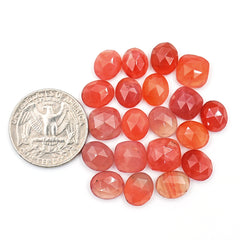 Fiery Red-Orange Botswana Agate Rosecut | Vibrant Freeform Gemstones for Statement Jewelry