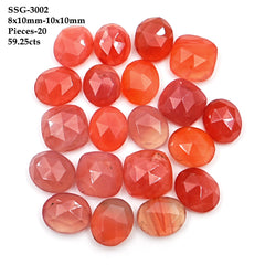 Fiery Red-Orange Botswana Agate Rosecut | Vibrant Freeform Gemstones for Statement Jewelry