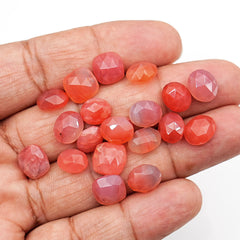 Fiery Red-Orange Botswana Agate Rosecut | Vibrant Freeform Gemstones for Statement Jewelry