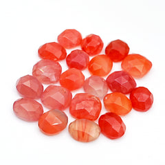 Fiery Red-Orange Botswana Agate Rosecut | Vibrant Freeform Gemstones for Statement Jewelry