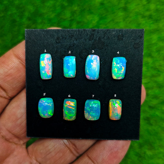 10x14mm - 12x13mm Aurora Opal Doublet Evil Eye Trilliant Form Schnitzerei zur Schmuckherstellung AA Grade Lose Edelstein - Einzelstück