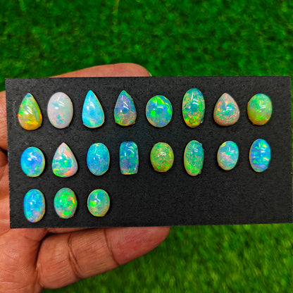 10x14mm - 12x13mm Aurora Opal Doublet Evil Eye Trilliant Form Schnitzerei zur Schmuckherstellung AA Grade Lose Edelstein - Einzelstück