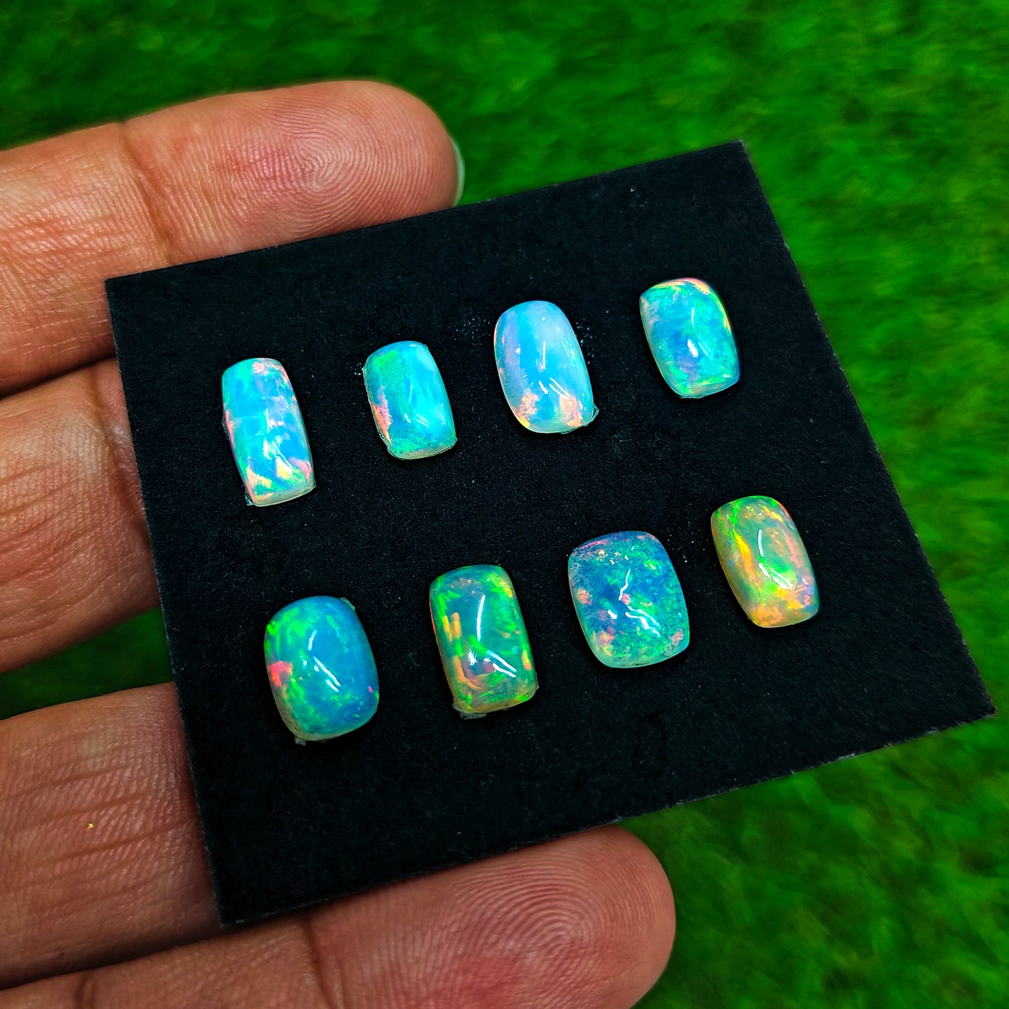 10x14mm - 12x13mm Aurora Opal Doublet Evil Eye Trilliant Form Schnitzerei zur Schmuckherstellung AA Grade Lose Edelstein - Einzelstück