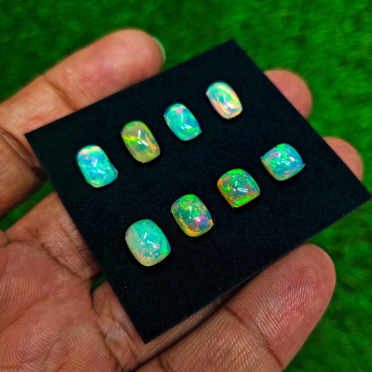 10x14mm - 12x13mm Aurora Opal Doublet Evil Eye Trilliant Form Schnitzerei zur Schmuckherstellung AA Grade Lose Edelstein - Einzelstück