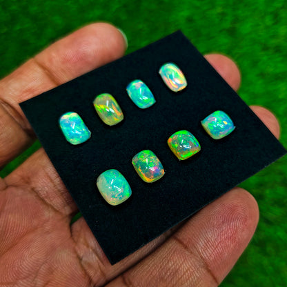 10x14mm - 12x13mm Aurora Opal Doublet Evil Eye Trilliant Form Schnitzerei zur Schmuckherstellung AA Grade Lose Edelstein - Einzelstück