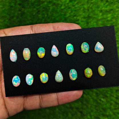 10x14mm - 12x13mm Aurora Opal Doublet Evil Eye Trilliant Form Schnitzerei zur Schmuckherstellung AA Grade Lose Edelstein - Einzelstück