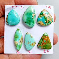 Sonoran Gold Mountain Turquoise Cabochon Natural Flatback Loose Gemstones for Jewelry Making
