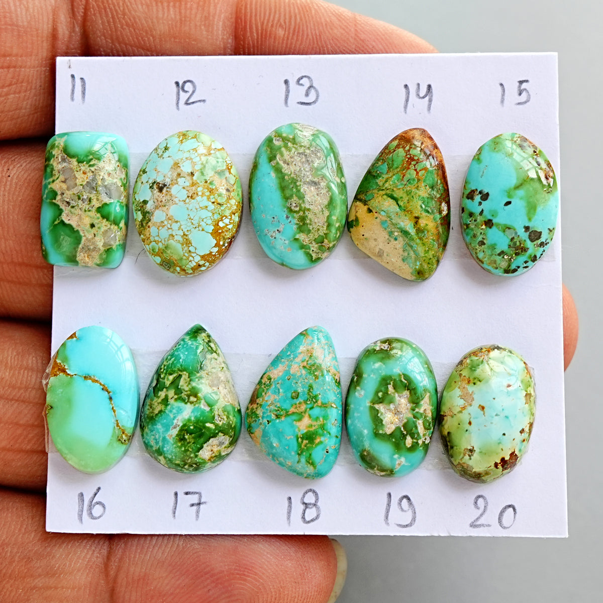 Sonoran Gold Mountain Turquoise Cabochon Natural Flatback Loose Gemstones for Jewelry Making