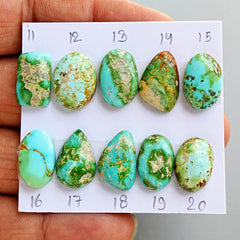 Sonoran Gold Mountain Turquoise Cabochon Natural Flatback Loose Gemstones for Jewelry Making