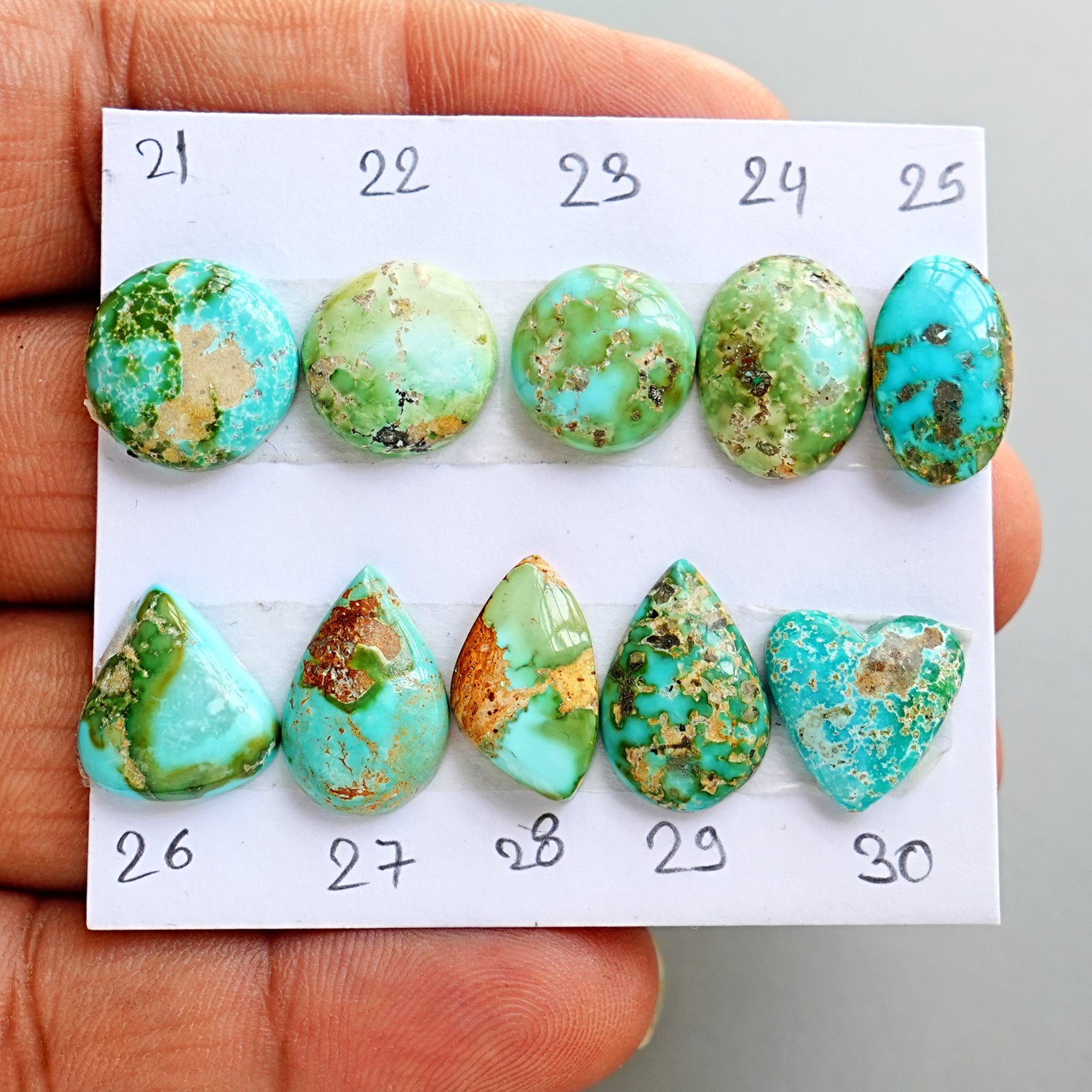 Sonoran Gold Mountain Turquoise Cabochon Natural Flatback Loose Gemstones for Jewelry Making