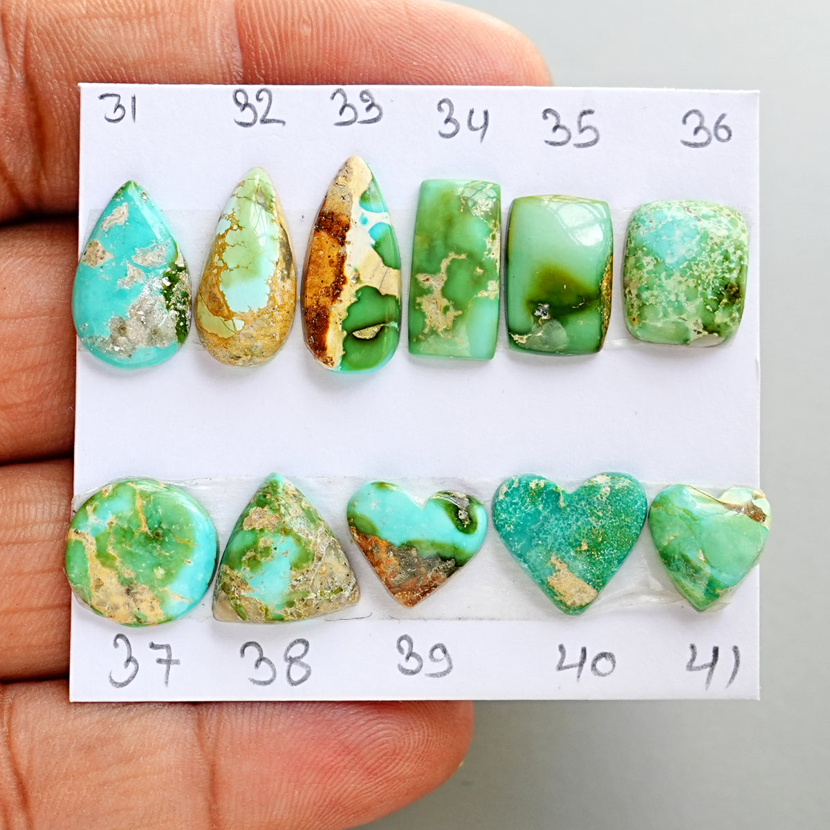 Sonoran Gold Mountain Turquoise Cabochon Natural Flatback Loose Gemstones for Jewelry Making