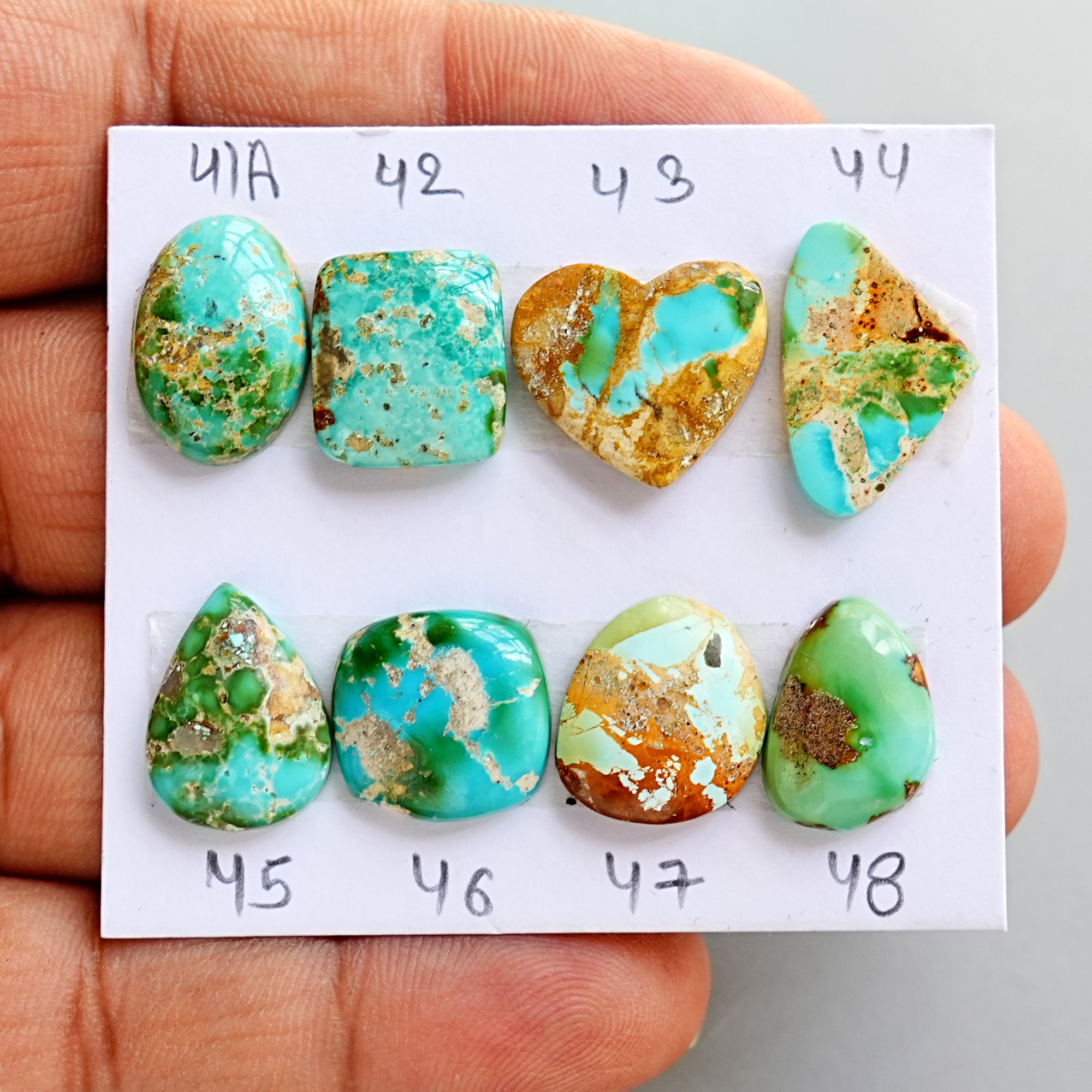 Sonoran Gold Mountain Turquoise Cabochon Natural Flatback Loose Gemstones for Jewelry Making
