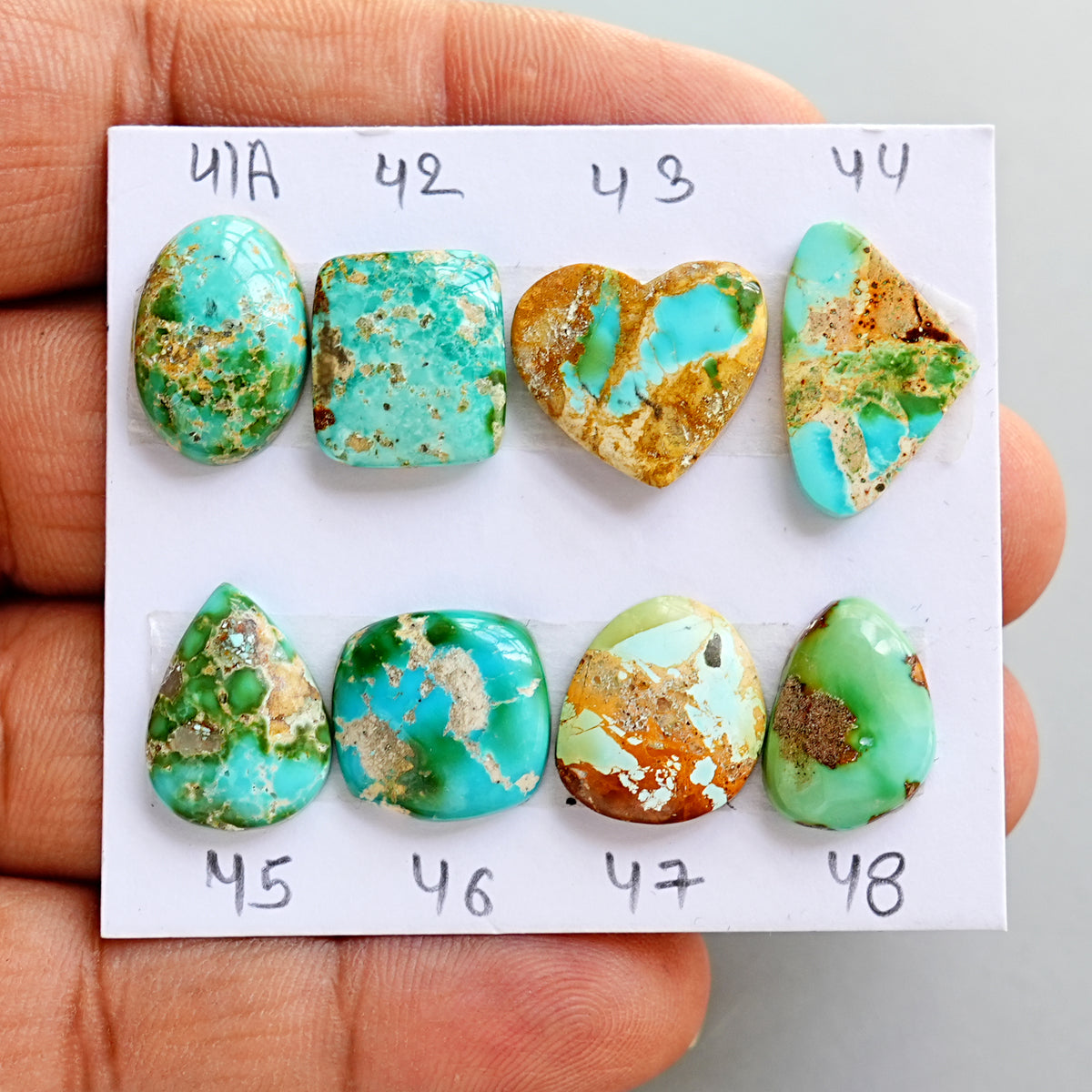 Sonoran Gold Mountain Turquoise Cabochon Natural Flatback Loose Gemstones for Jewelry Making