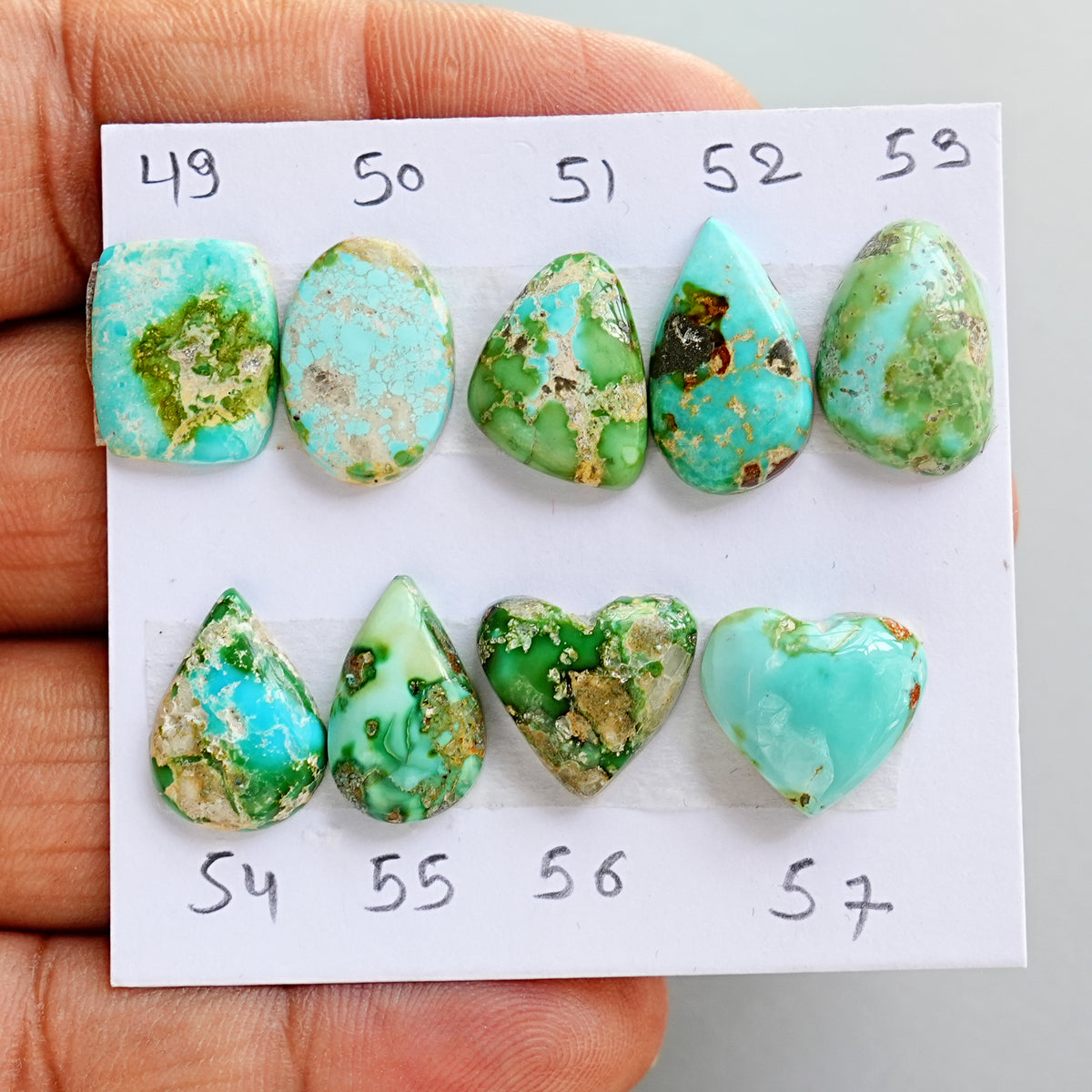 Sonoran Gold Mountain Turquoise Cabochon Natural Flatback Loose Gemstones for Jewelry Making