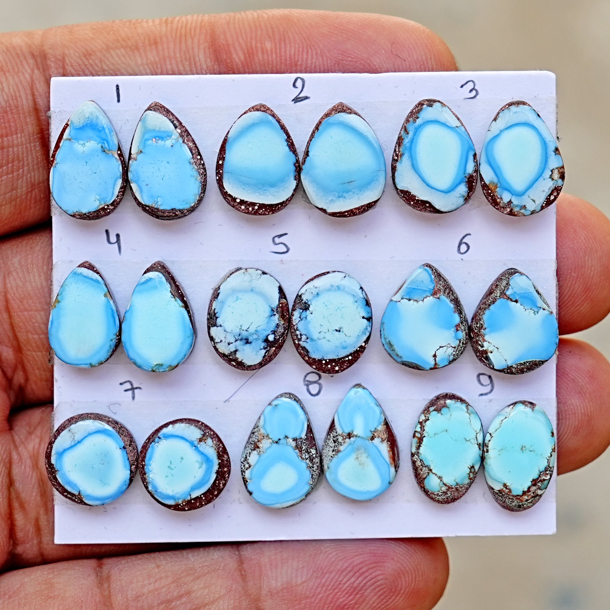 Golden Hills Turquoise Cabochon Natural Kazakhstan Turquoise Flatback Loose Gemstones for Jewelry Making