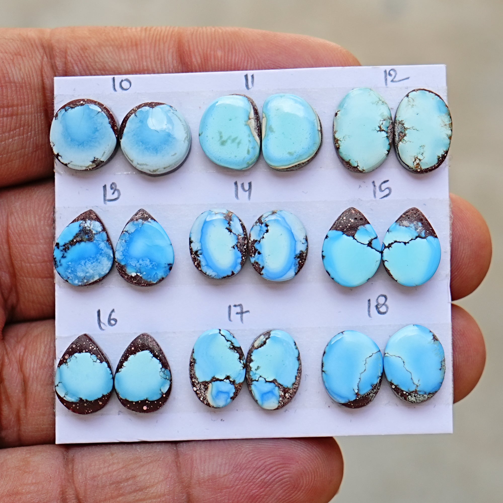 Golden Hills Turquoise Cabochon Natural Kazakhstan Turquoise Flatback Loose Gemstones for Jewelry Making