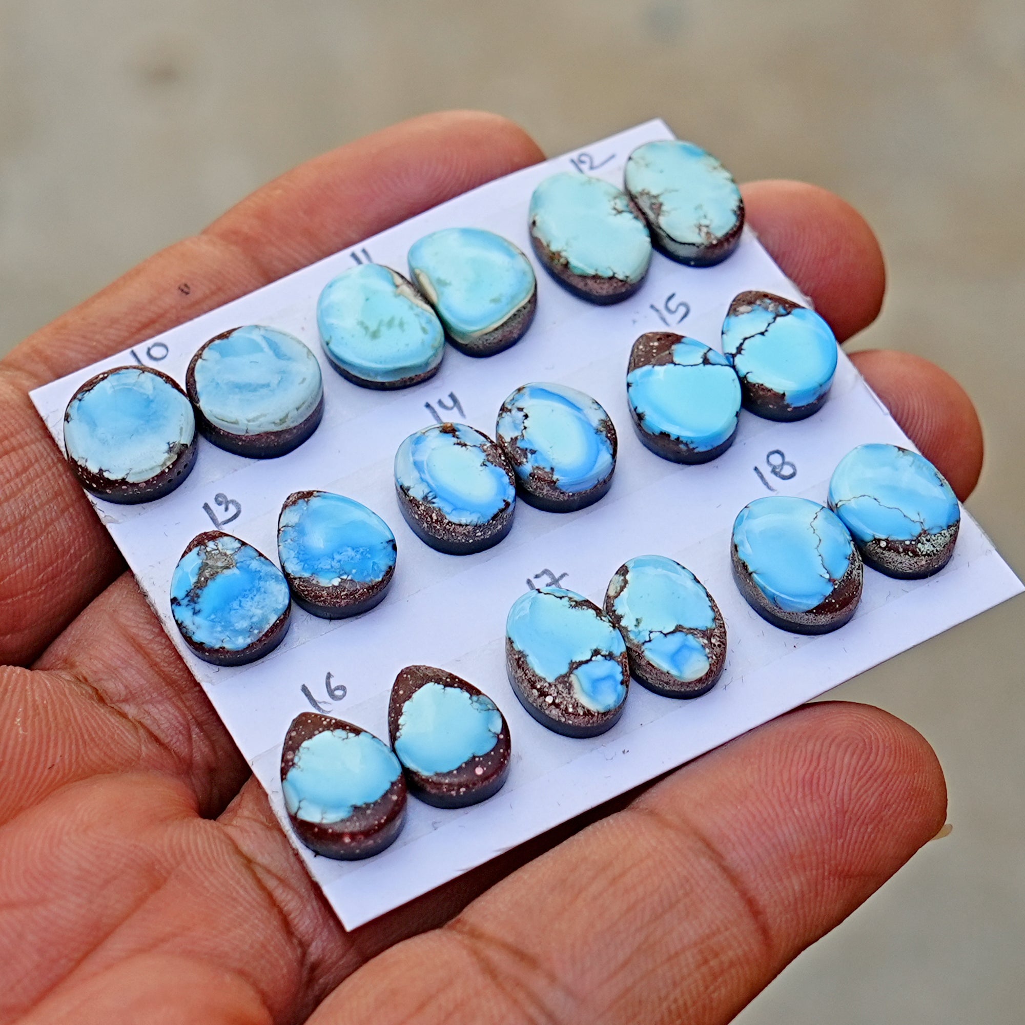 Golden Hills Turquoise Cabochon Natural Kazakhstan Turquoise Flatback Loose Gemstones for Jewelry Making
