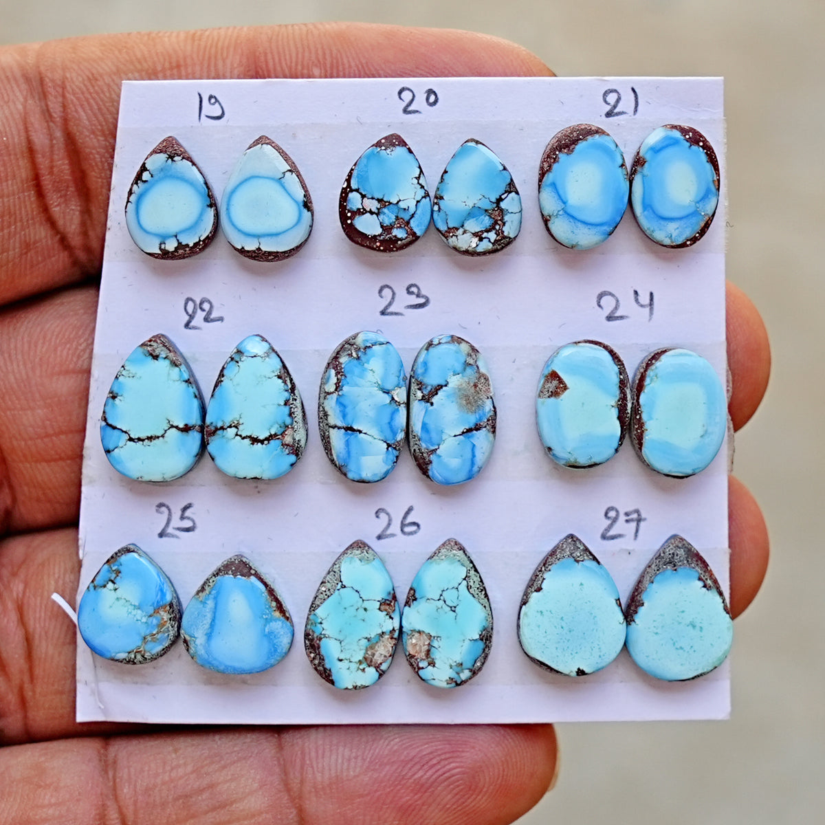 Golden Hills Turquoise Cabochon Natural Kazakhstan Turquoise Flatback Loose Gemstones for Jewelry Making