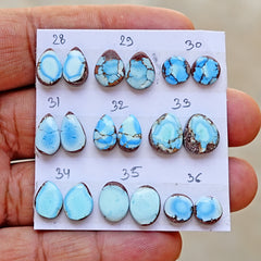 Golden Hills Turquoise Cabochon Natural Kazakhstan Turquoise Flatback Loose Gemstones for Jewelry Making