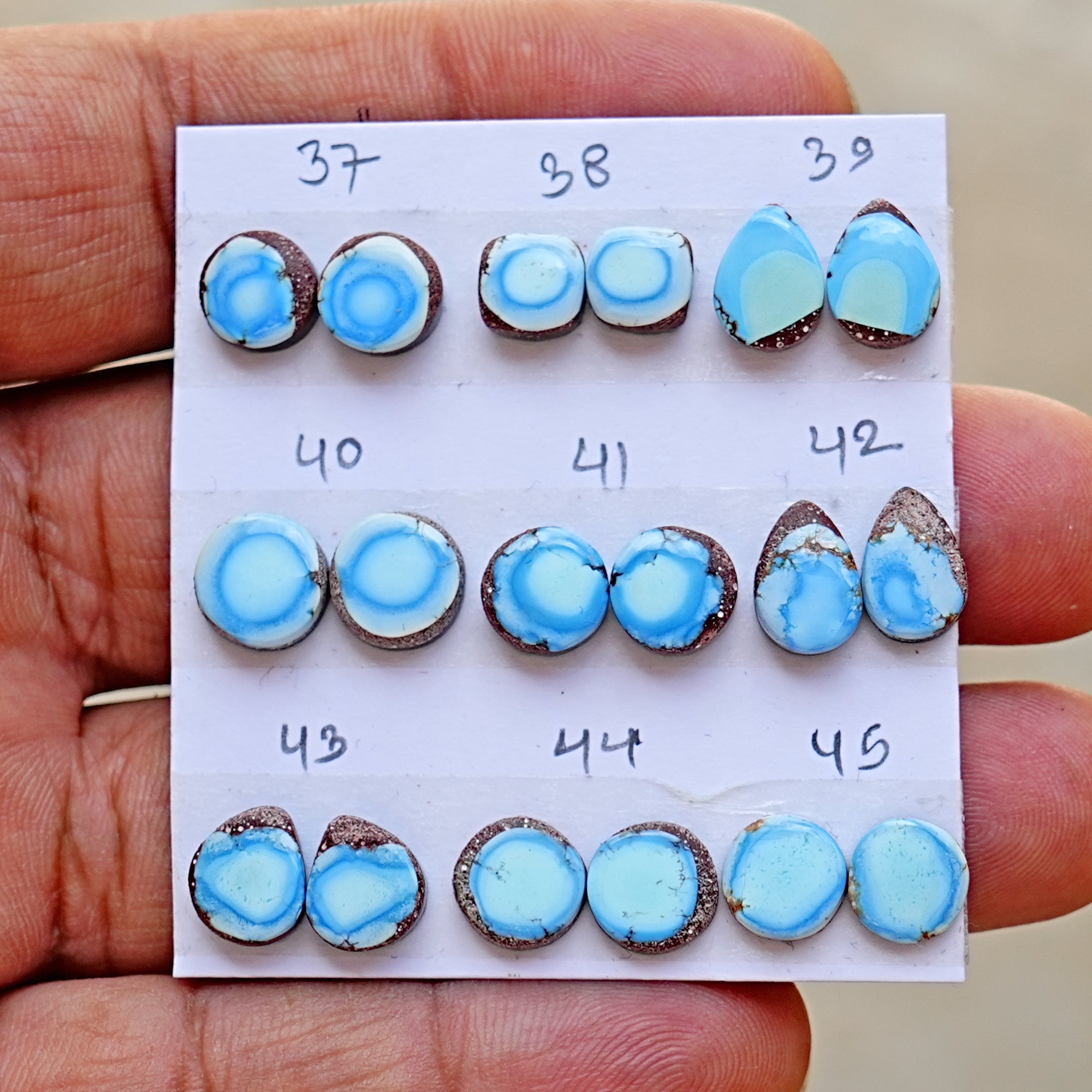 Golden Hills Turquoise Cabochon Natural Kazakhstan Turquoise Flatback Loose Gemstones for Jewelry Making